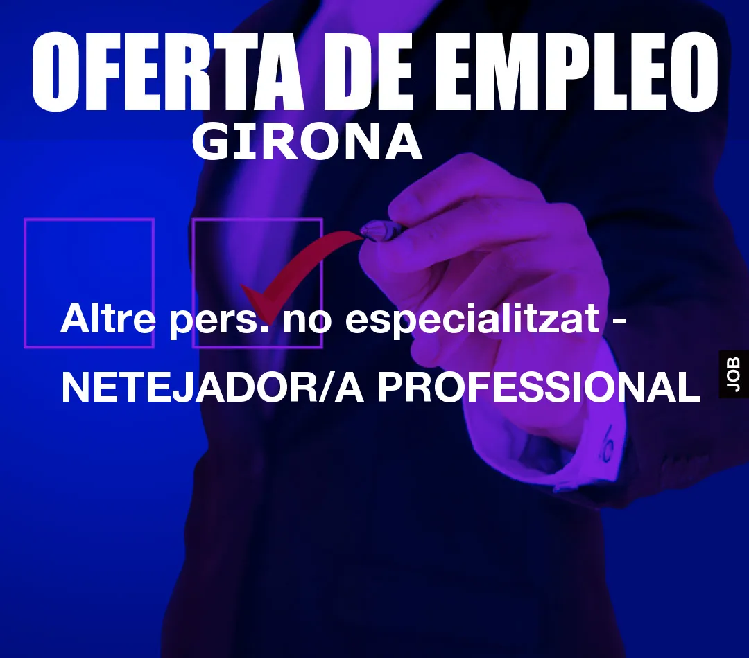 Altre pers. no especialitzat – NETEJADOR/A PROFESSIONAL