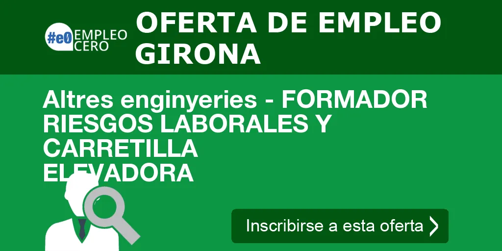 Altres enginyeries - FORMADOR RIESGOS LABORALES Y CARRETILLA ELEVADORA Altres enginyeries - FORMADOR RIESGOS LABORALES Y CARRETILLA ELEVADORA