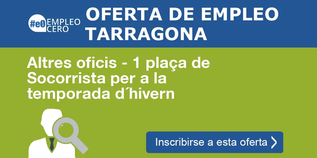 Altres oficis - 1 plaça de Socorrista per a la temporada d´hivern Altres oficis - 1 plaça de Socorrista per a la temporada d´hivern