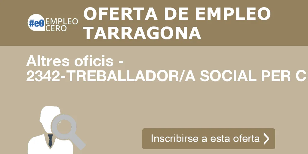 Altres oficis - 2342-TREBALLADOR/A SOCIAL PER CDIAP MONTSIÀ A AMPO Altres oficis - 2342-TREBALLADOR/A SOCIAL PER CDIAP MONTSIÀ A AMPO