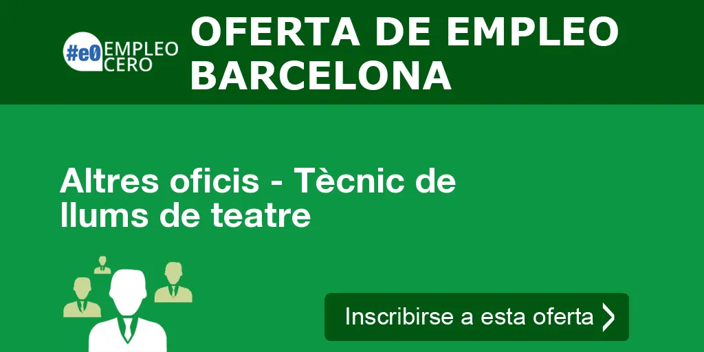 Altres oficis - Tècnic de llums de teatre Altres oficis - Tècnic de llums de teatre
