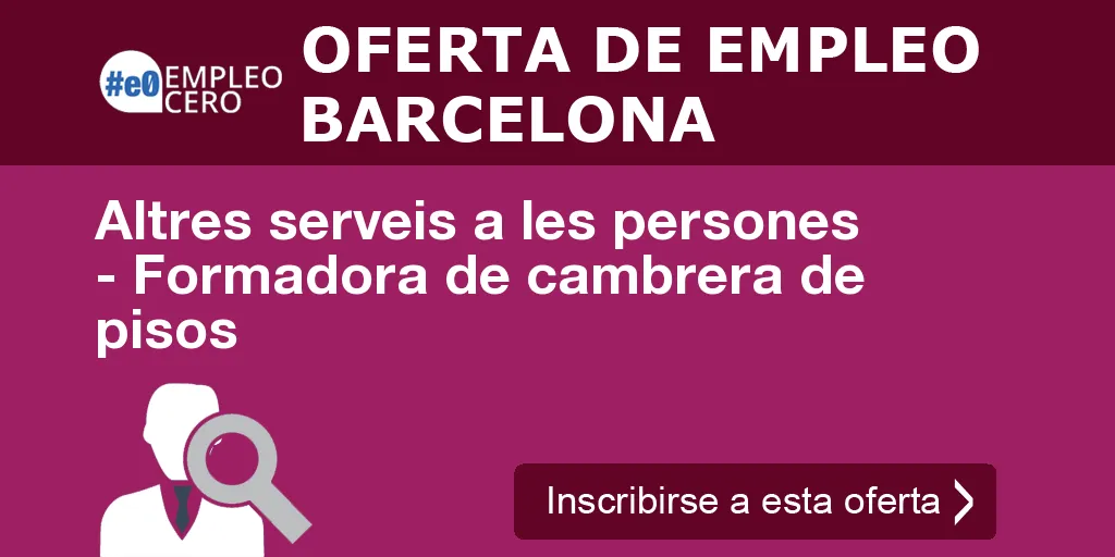 Altres serveis a les persones - Formadora de cambrera de pisos