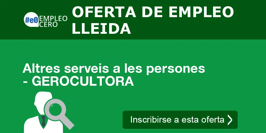 Altres serveis a les persones - GEROCULTORA Altres serveis a les persones - GEROCULTORA