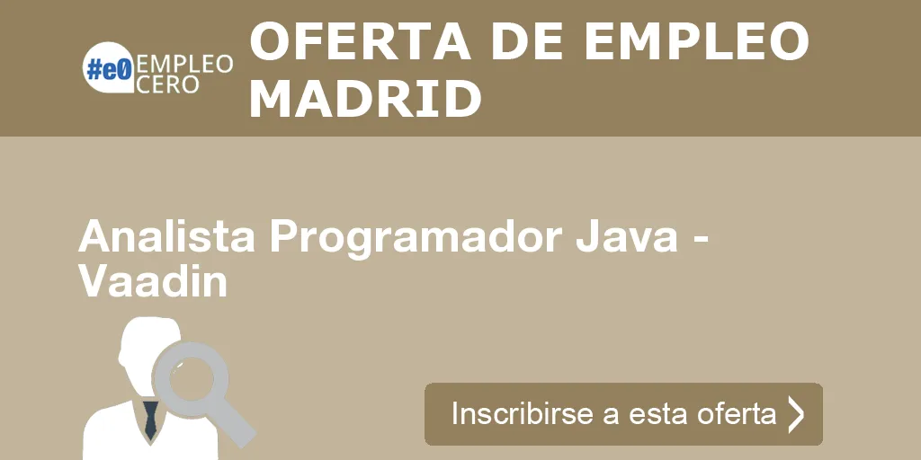 Analista Programador Java - Vaadin