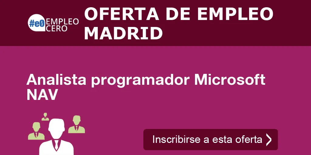 Analista programador Microsoft NAV Analista programador Microsoft NAV