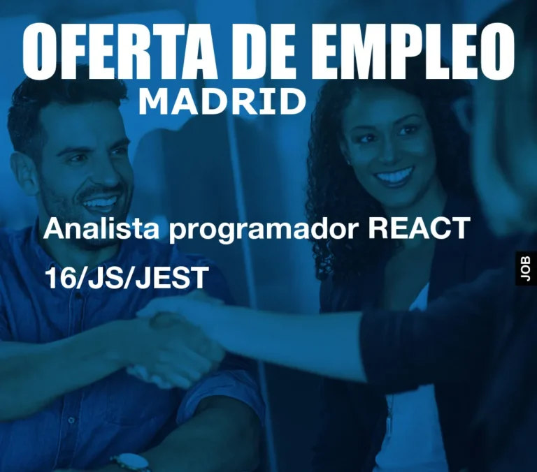 Analista programador REACT 16/JS/JEST