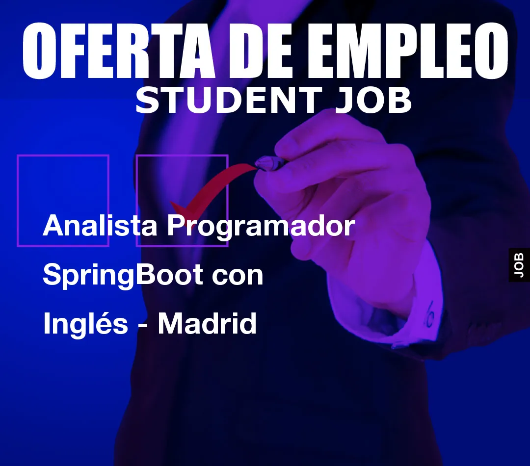 Analista Programador SpringBoot con Ingl