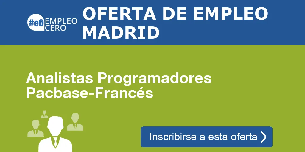Analistas Programadores Pacbase-Francés Analistas Programadores Pacbase-Francés