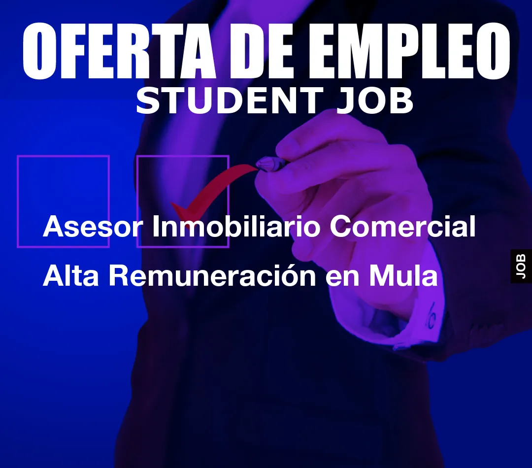 Asesor Inmobiliario Comercial Alta Remuneraci