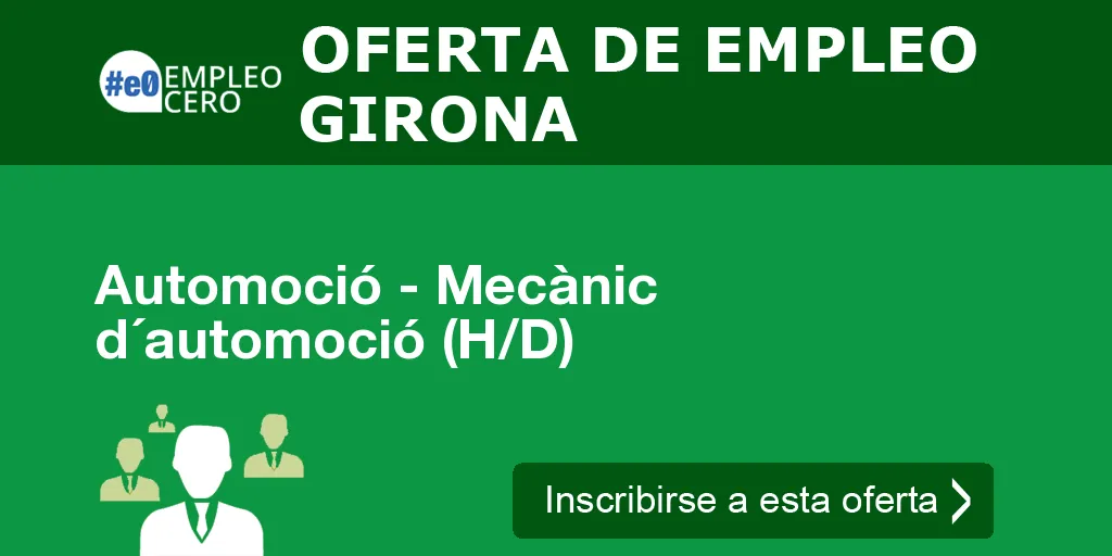 Automoció - Mecànic d´automoció (H/D) Automoció - Mecànic d´automoció (H/D)