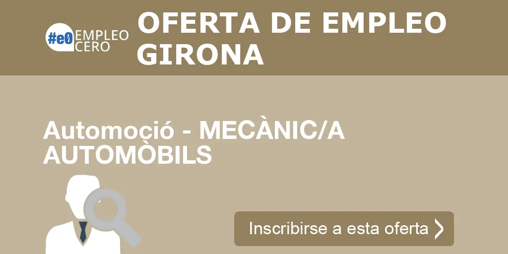 Automoció - MECÀNIC/A AUTOMÒBILS Automoció - MECÀNIC/A AUTOMÒBILS