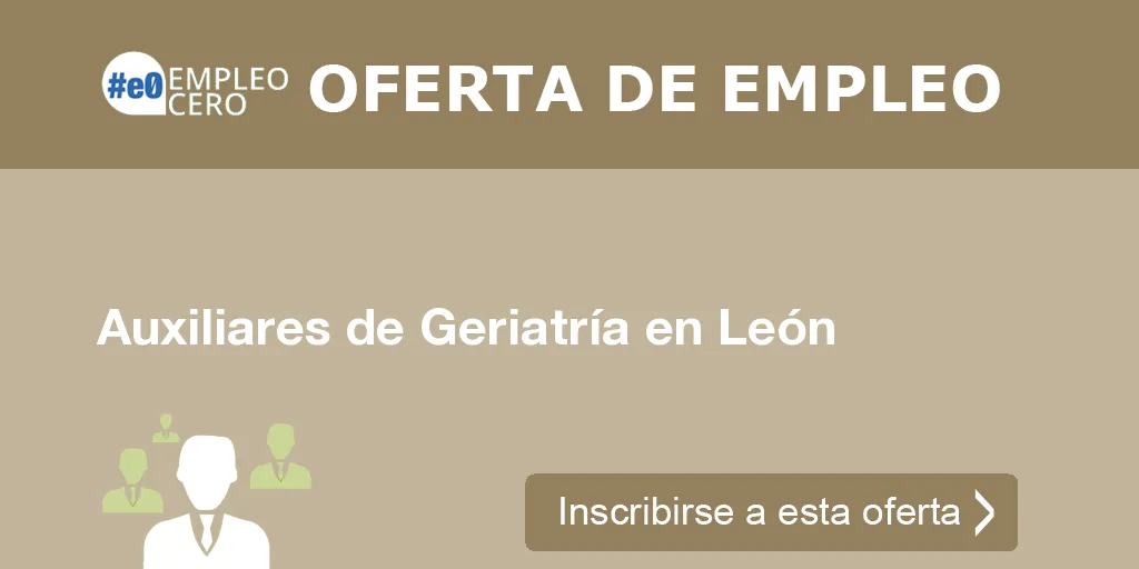 Auxiliares de Geriatría en León