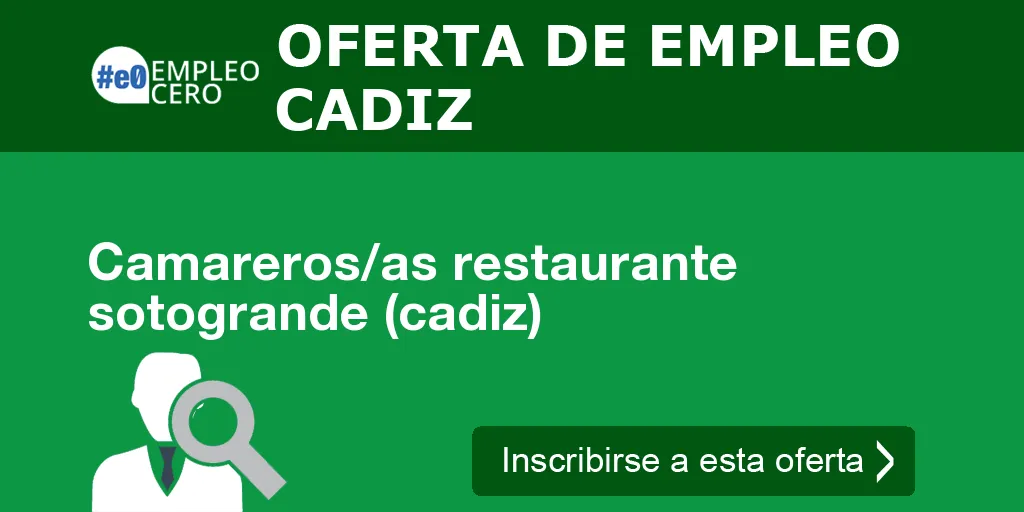 Camareros/as restaurante sotogrande (cadiz) Camareros/as restaurante sotogrande (cadiz)