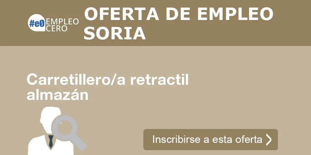 Carretillero/a retractil almazán Carretillero/a retractil almazán