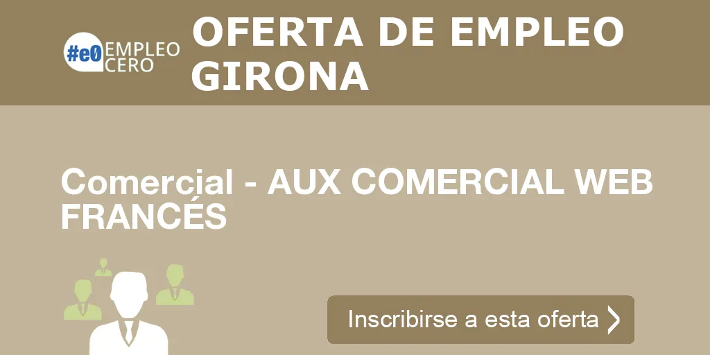 Comercial - AUX COMERCIAL WEB FRANCÉS Comercial - AUX COMERCIAL WEB FRANCÉS