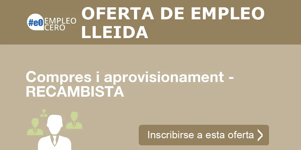 Compres i aprovisionament - RECAMBISTA Compres i aprovisionament - RECAMBISTA