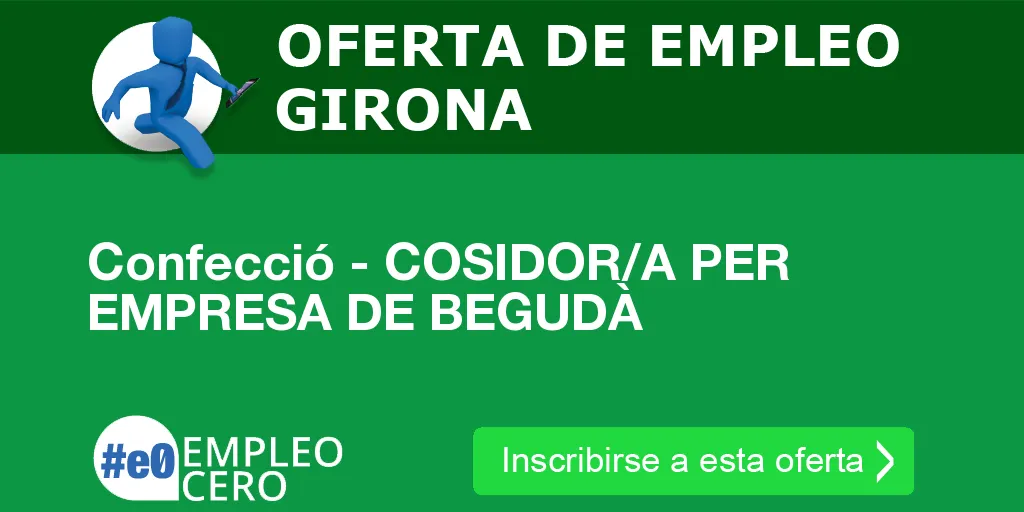 Confecció - COSIDOR/A PER EMPRESA DE BEGUDÀ Confecció - COSIDOR/A PER EMPRESA DE BEGUDÀ
