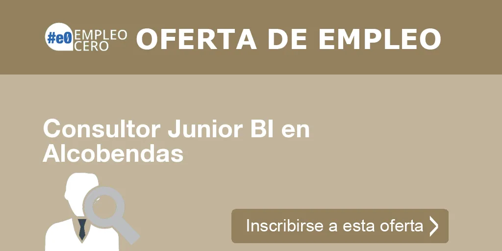 Consultor Junior BI en Alcobendas Consultor Junior BI en Alcobendas