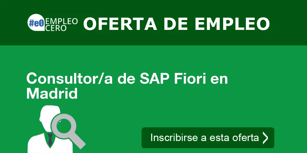 Consultor/a de SAP Fiori en Madrid