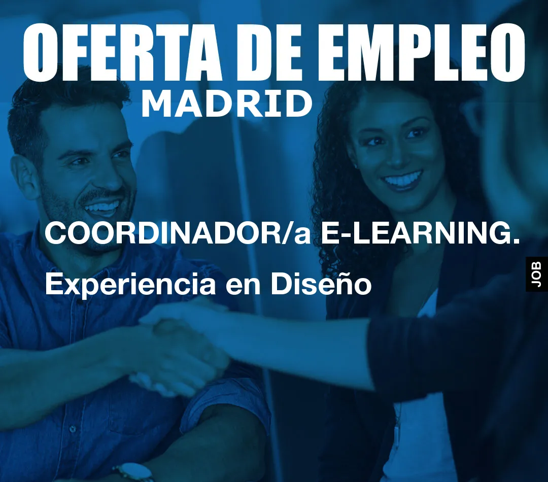 COORDINADOR/a E-LEARNING. Experiencia en Diseño
