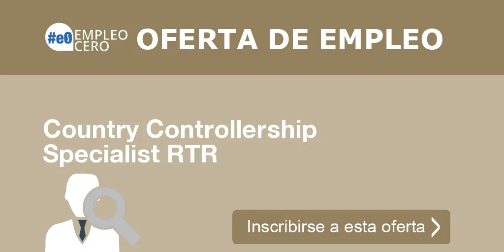 Country Controllership Specialist RTR