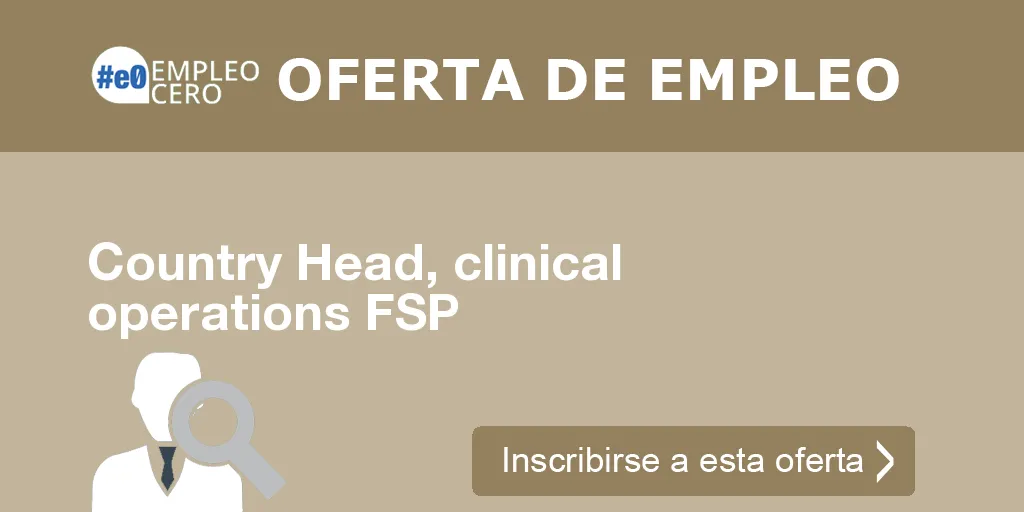 Country Head, clinical operations FSP Country Head, clinical operations FSP