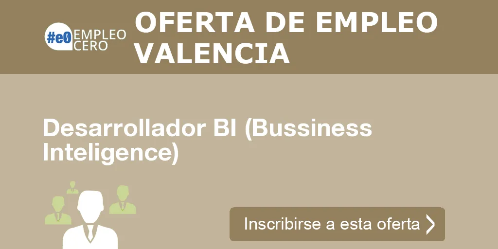 Desarrollador BI (Bussiness Inteligence) Desarrollador BI (Bussiness Inteligence)