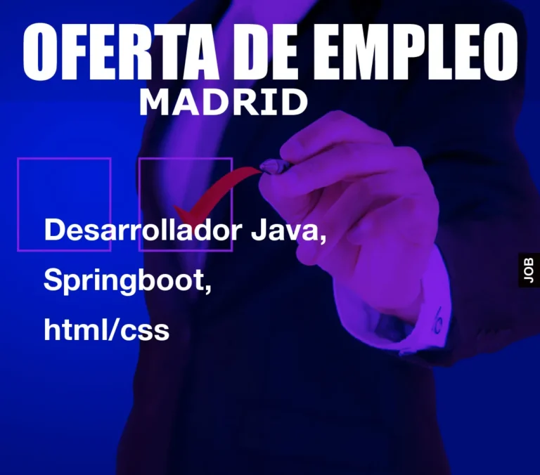 Desarrollador Java, Springboot, html/css