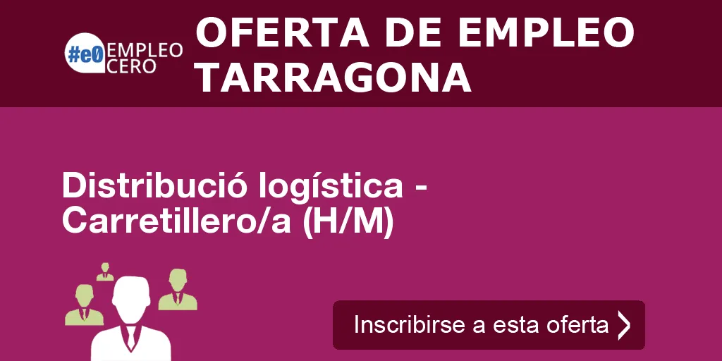 Distribució logística - Carretillero/a (H/M) Distribució logística - Carretillero/a (H/M)