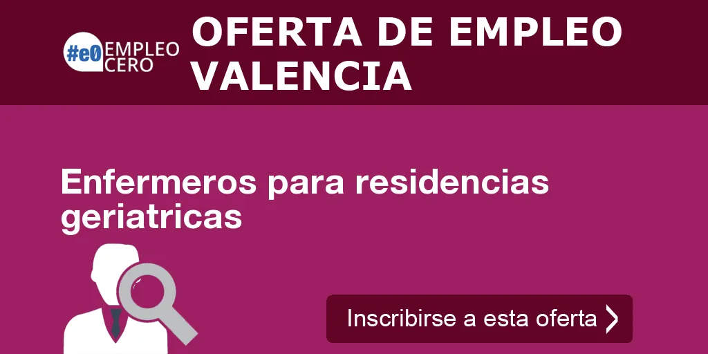 Enfermeros para residencias geriatricas