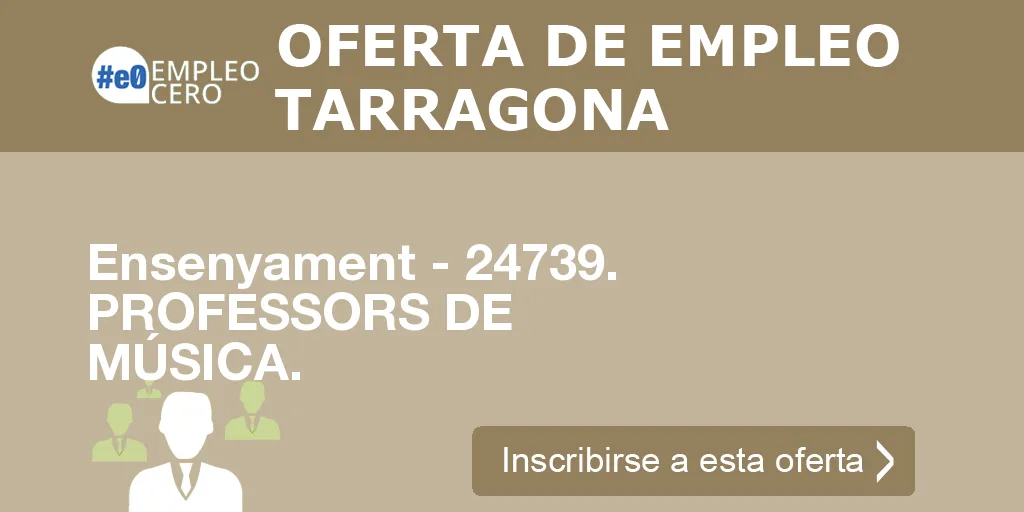 Ensenyament - 24739. PROFESSORS DE MÚSICA. Ensenyament - 24739. PROFESSORS DE MÚSICA.