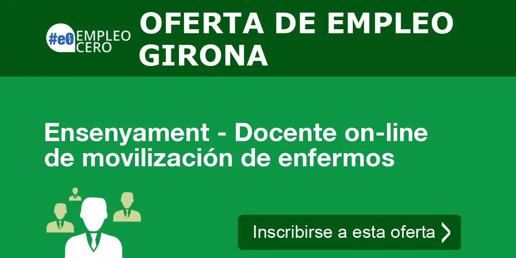 Ensenyament - Docente on-line de movilización de enfermos Ensenyament - Docente on-line de movilización de enfermos