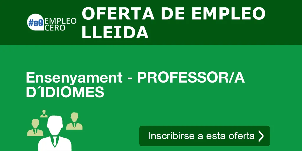 Ensenyament - PROFESSOR/A D´IDIOMES