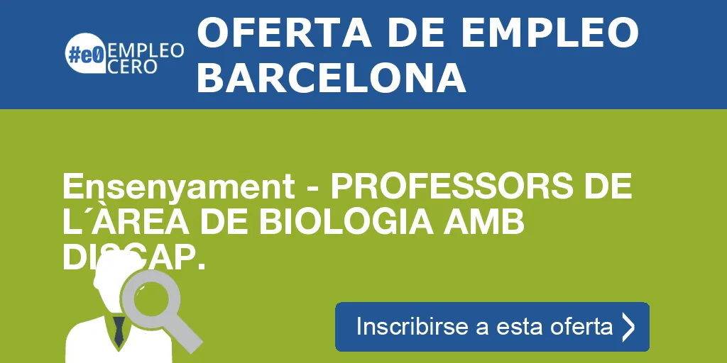 Ensenyament - PROFESSORS DE L´ÀREA DE BIOLOGIA AMB DISCAP. Ensenyament - PROFESSORS DE L´ÀREA DE BIOLOGIA AMB DISCAP.