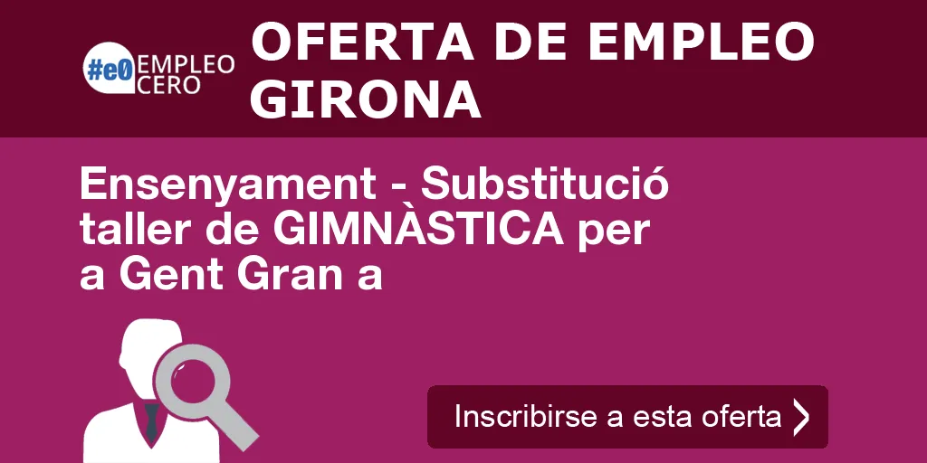 Ensenyament - Substitució taller de GIMNÀSTICA per a Gent Gran a