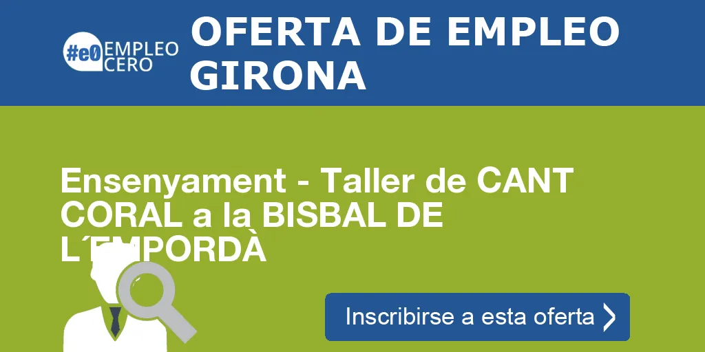 Ensenyament - Taller de CANT CORAL a la BISBAL DE L´EMPORDÀ Ensenyament - Taller de CANT CORAL a la BISBAL DE L´EMPORDÀ