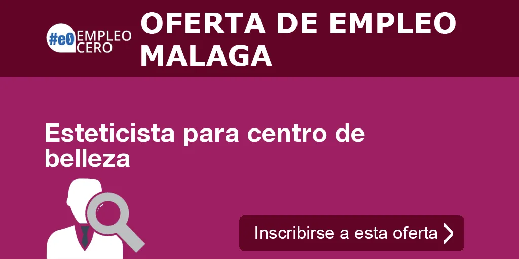 Esteticista para centro de belleza Esteticista para centro de belleza