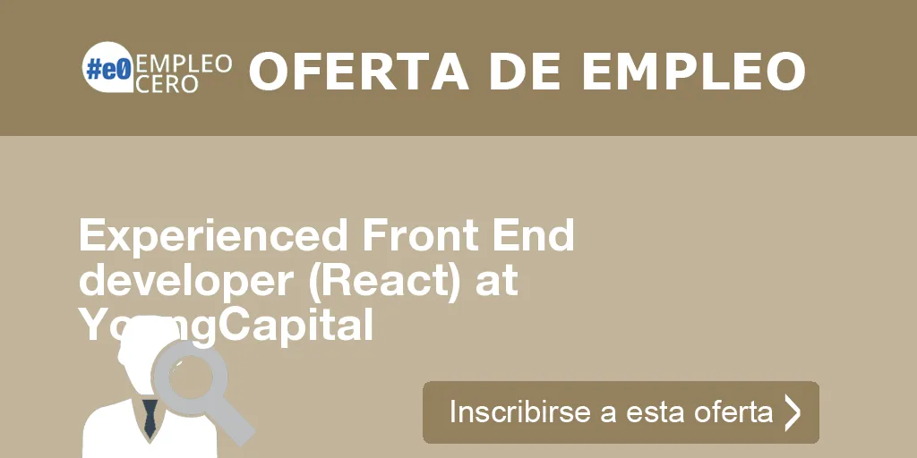 Experienced Front End developer (React) at YoungCapital Experienced Front End developer (React) at YoungCapital