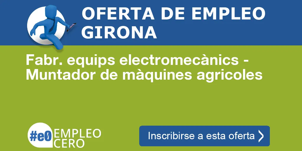 Fabr. equips electromecànics - Muntador de màquines agricoles Fabr. equips electromecànics - Muntador de màquines agricoles