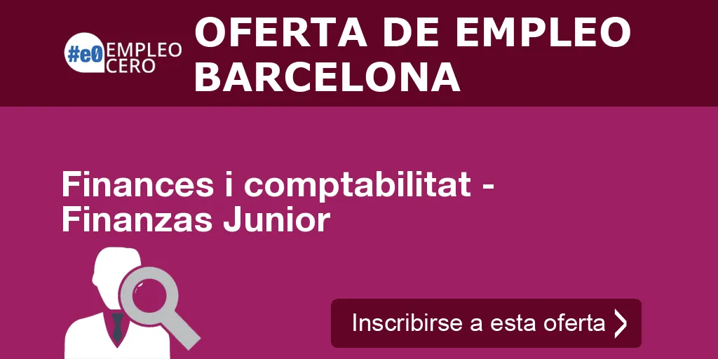 Finances i comptabilitat - Finanzas Junior Finances i comptabilitat - Finanzas Junior
