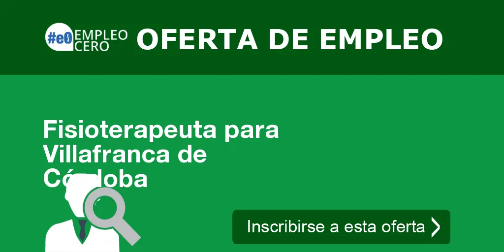Fisioterapeuta para Villafranca de Córdoba