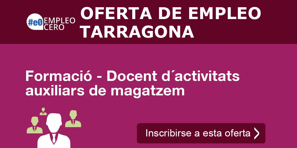 Formació - Docent d´activitats auxiliars de magatzem Formació - Docent d´activitats auxiliars de magatzem