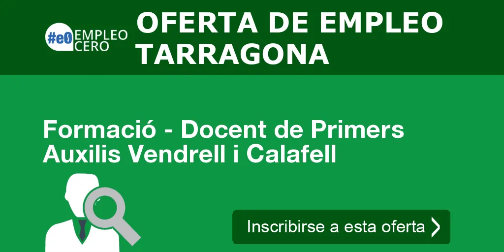 Formació - Docent de Primers Auxilis Vendrell i Calafell