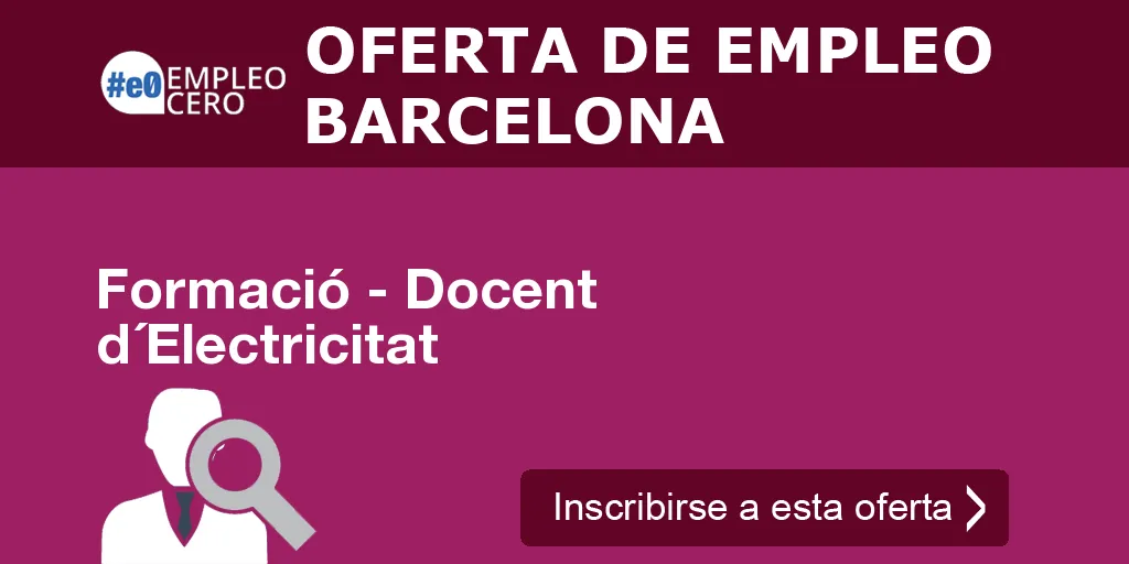 Formació - Docent d´Electricitat Formació - Docent d´Electricitat
