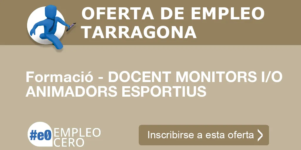 Formació - DOCENT MONITORS I/O ANIMADORS ESPORTIUS