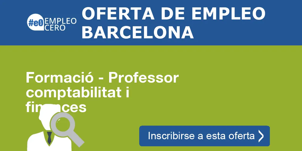 Formació - Professor comptabilitat i finances Formació - Professor comptabilitat i finances
