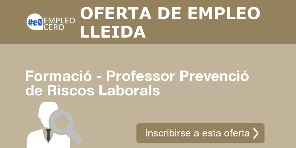 Formació - Professor Prevenció de Riscos Laborals