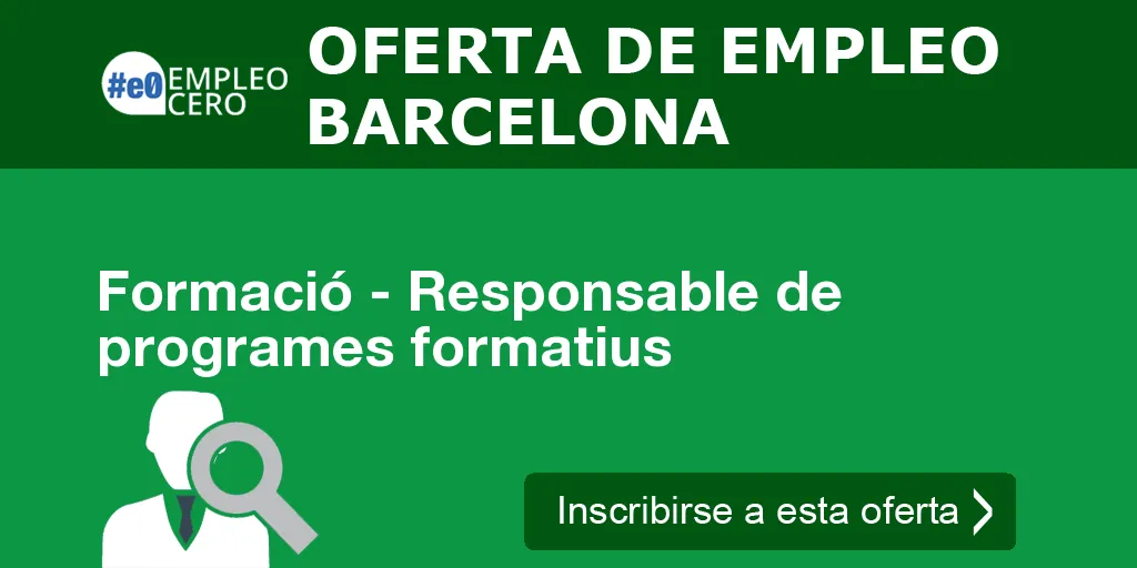Formació - Responsable de programes formatius