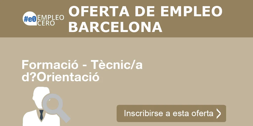 Formació - Tècnic/a d?Orientació