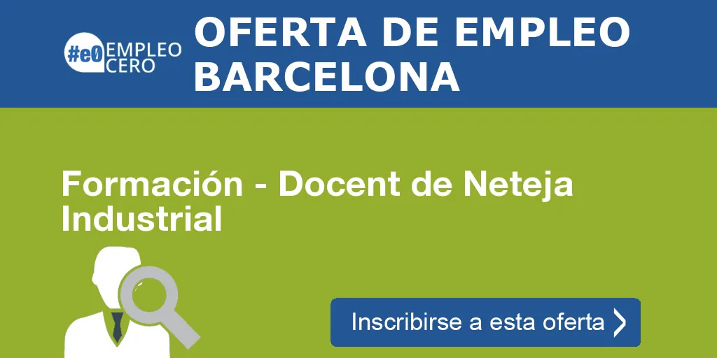 Formación - Docent de Neteja Industrial Formación - Docent de Neteja Industrial